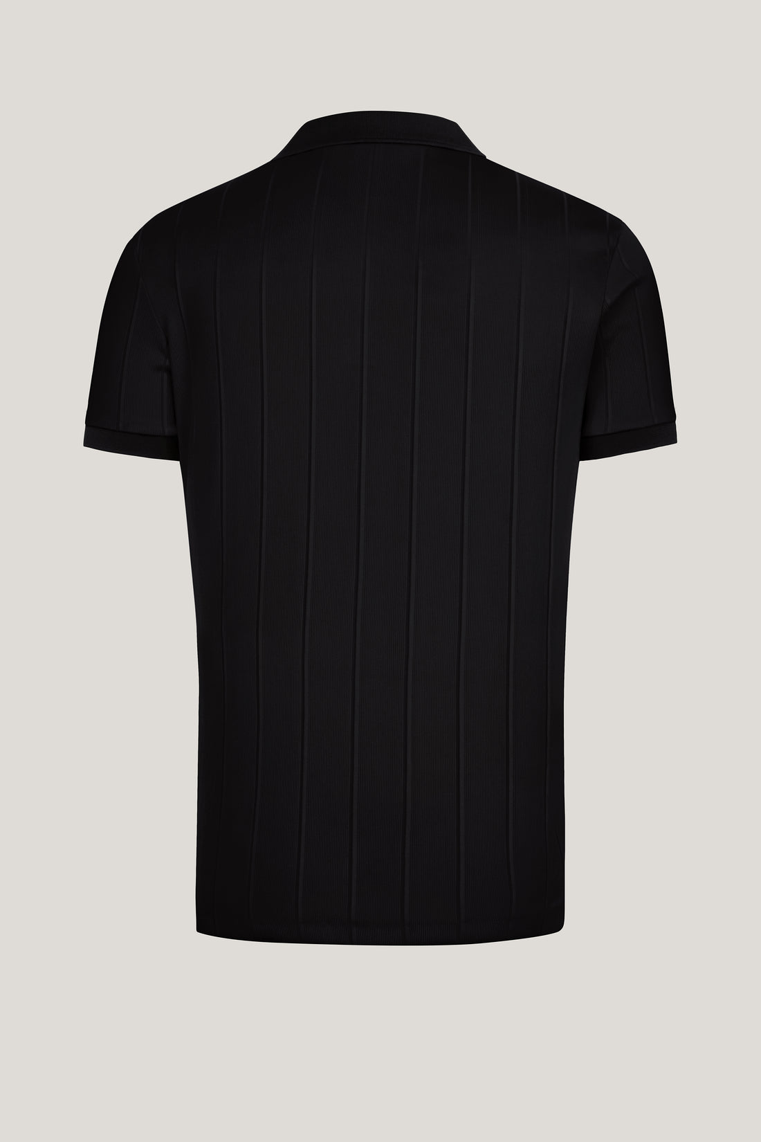 Fine Ribbed Polo Shirt - Black