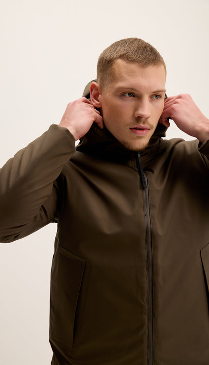 Veste réversible matelassée à capuche - Kaki