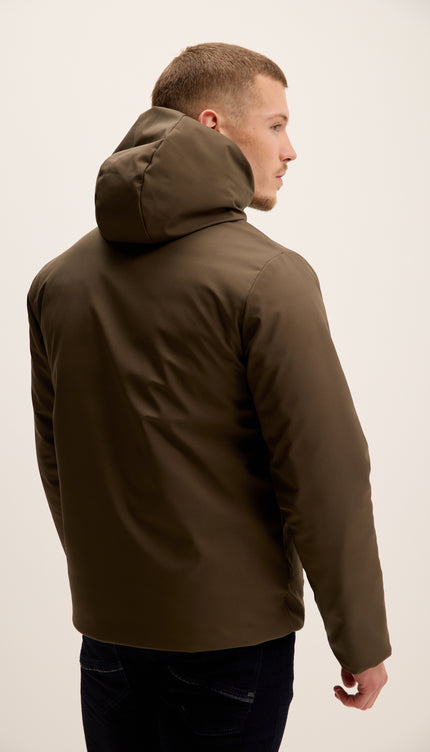 Veste réversible matelassée à capuche - Kaki
