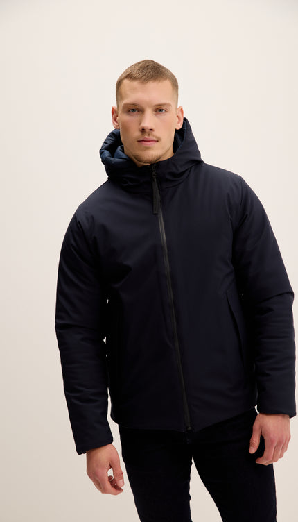 Reversible Padded and Hooded Jacket - Navy