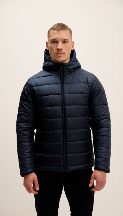 Reversible Padded and Hooded Jacket - Navy