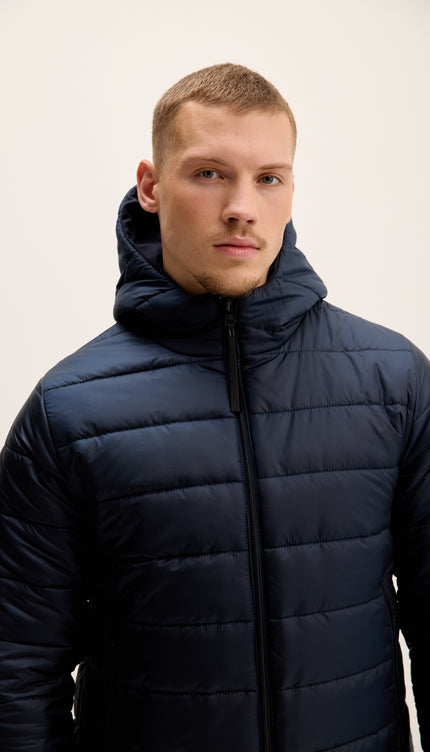 Reversible Padded and Hooded Jacket - Navy