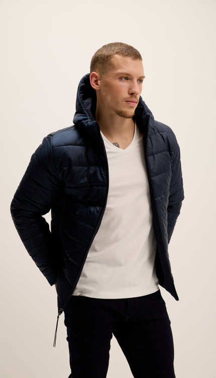 Reversible Padded and Hooded Jacket - Navy