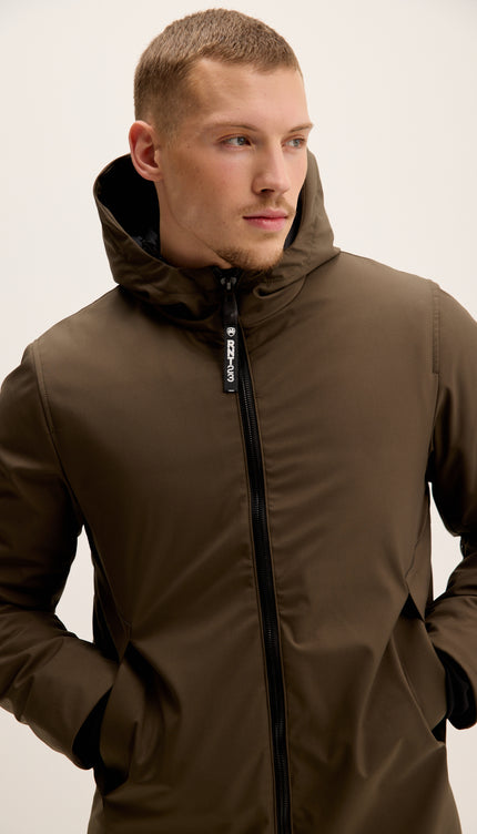 Gemütlicher, nahtloser Wintermantel – Khaki