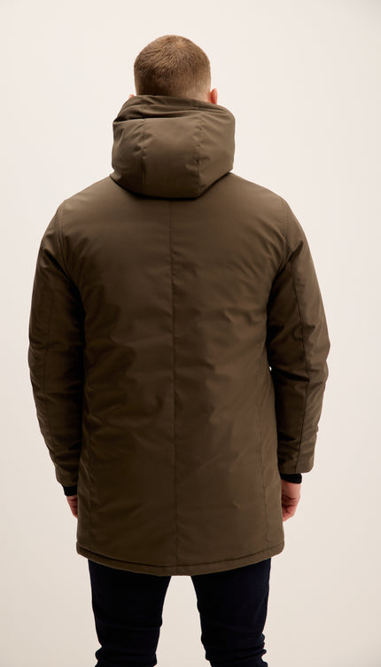 Gemütlicher, nahtloser Wintermantel – Khaki