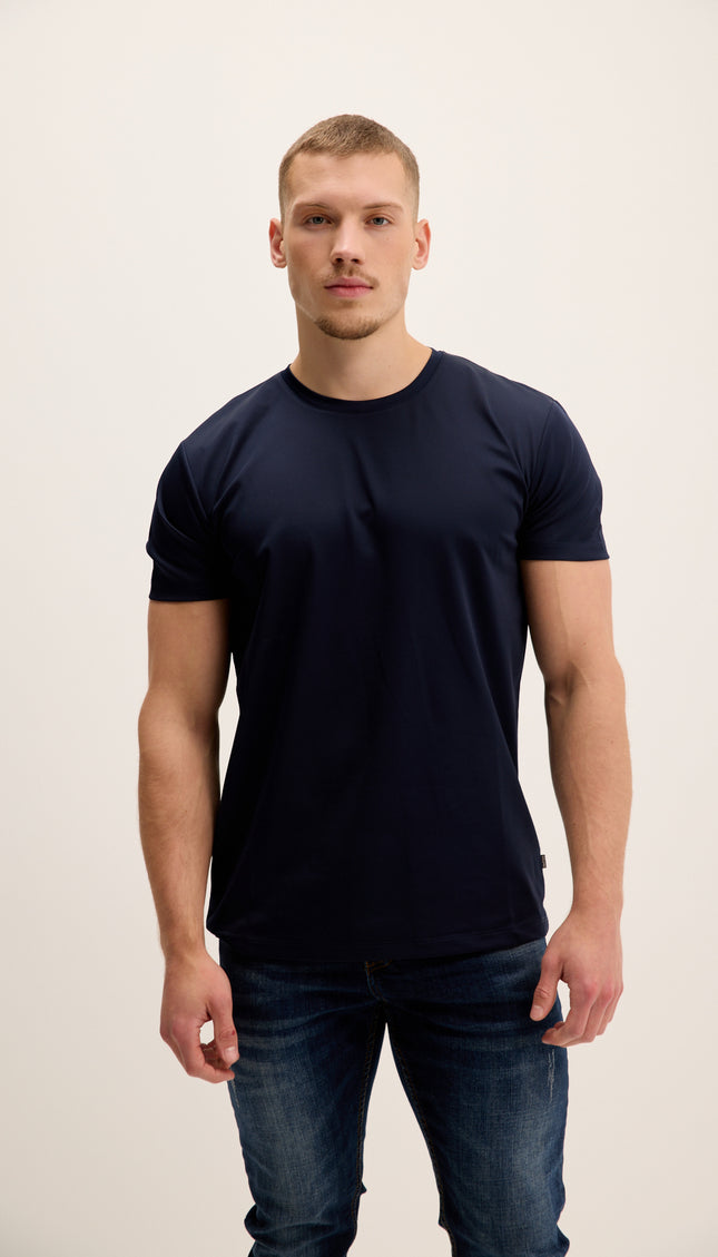 Luxurious Glow Crew-Neck T-Shirt - Navy