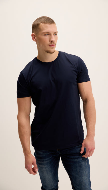Luxurious Glow Crew-Neck T-Shirt - Navy