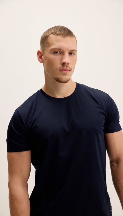 Luxurious Glow Crew-Neck T-Shirt - Navy