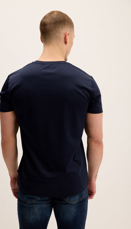 Luxurious Glow Crew-Neck T-Shirt - Navy