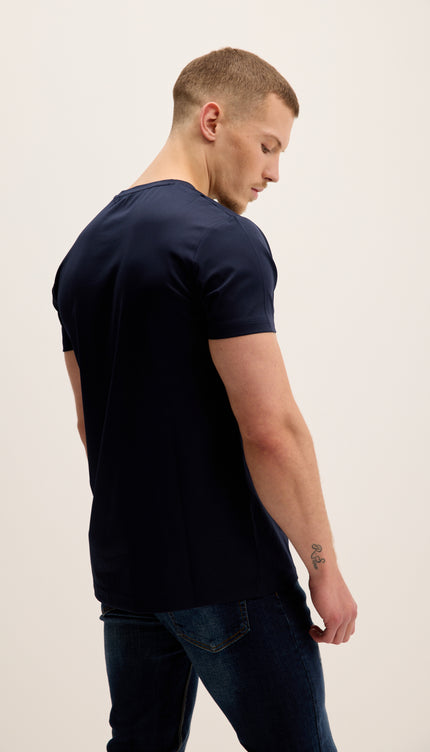 Luxurious Glow Crew-Neck T-Shirt - Navy