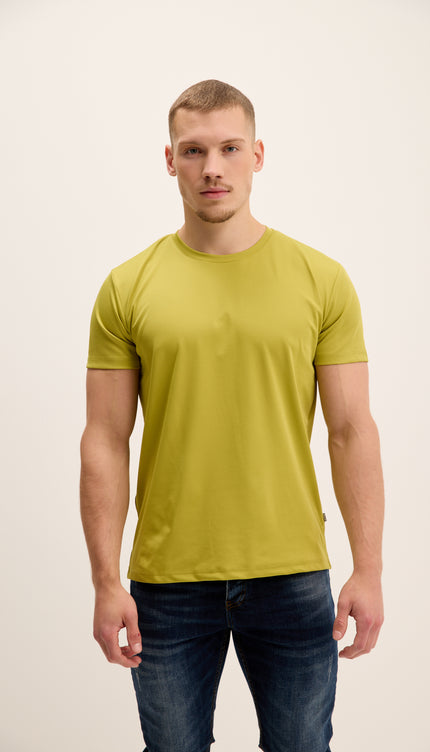 Luxurious Glow Crew-Neck T-Shirt - Oil Green