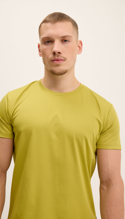 Luxurious Glow Crew-Neck T-Shirt - Oil Green
