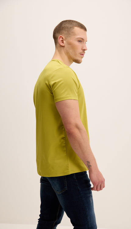 Luxurious Glow Crew-Neck T-Shirt - Oil Green