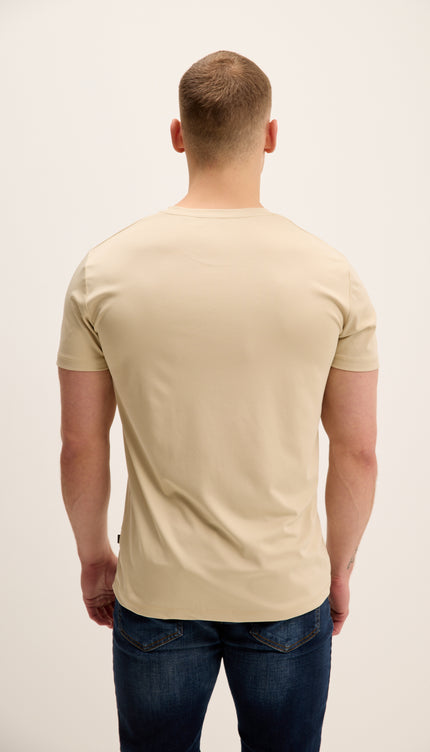 Luxurious Glow Crew-Neck T-Shirt - Beige
