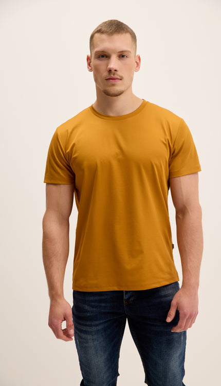 Luxurious Glow Crew-Neck T-Shirt - Mustard