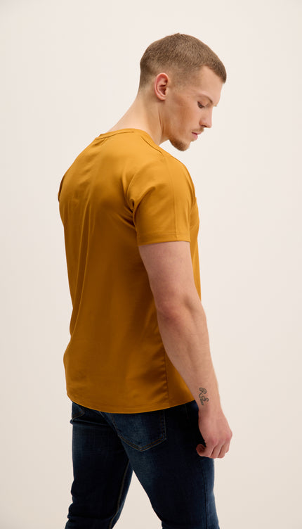 Luxurious Glow Crew-Neck T-Shirt - Mustard
