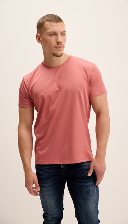 Luxurious Glow Crew-Neck T-Shirt - Pink