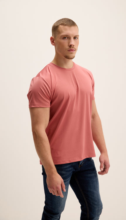 Luxurious Glow Crew-Neck T-Shirt - Pink