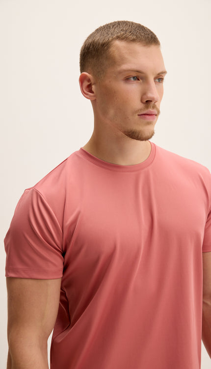 Luxurious Glow Crew-Neck T-Shirt - Pink