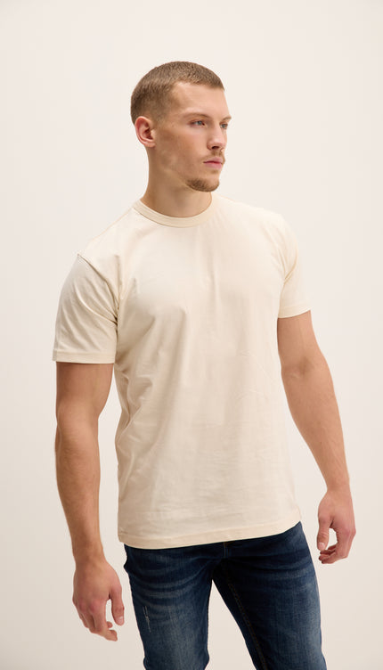 T-shirt léger en coton beige