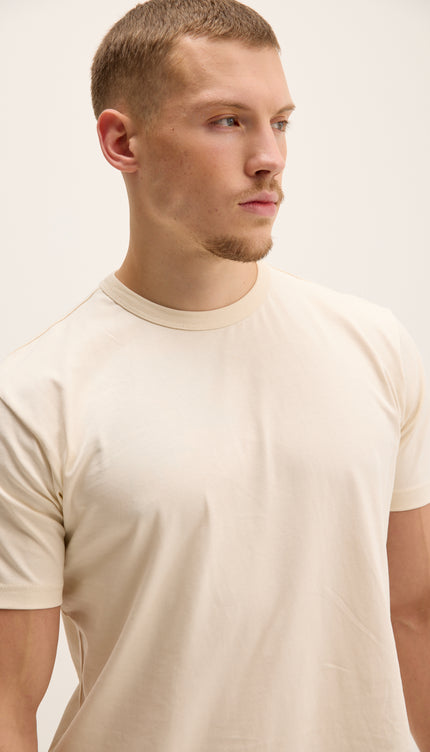 T-shirt léger en coton beige