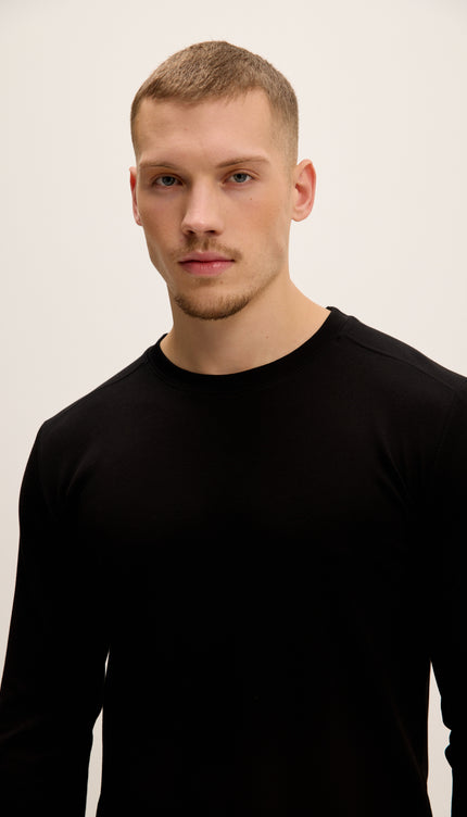 True Classic Long Sleeve Sweater - Black