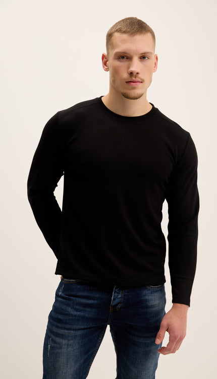 True Classic Long Sleeve Sweater - Black