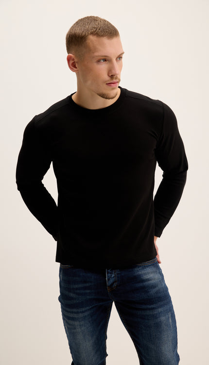 True Classic Long Sleeve Sweater - Black