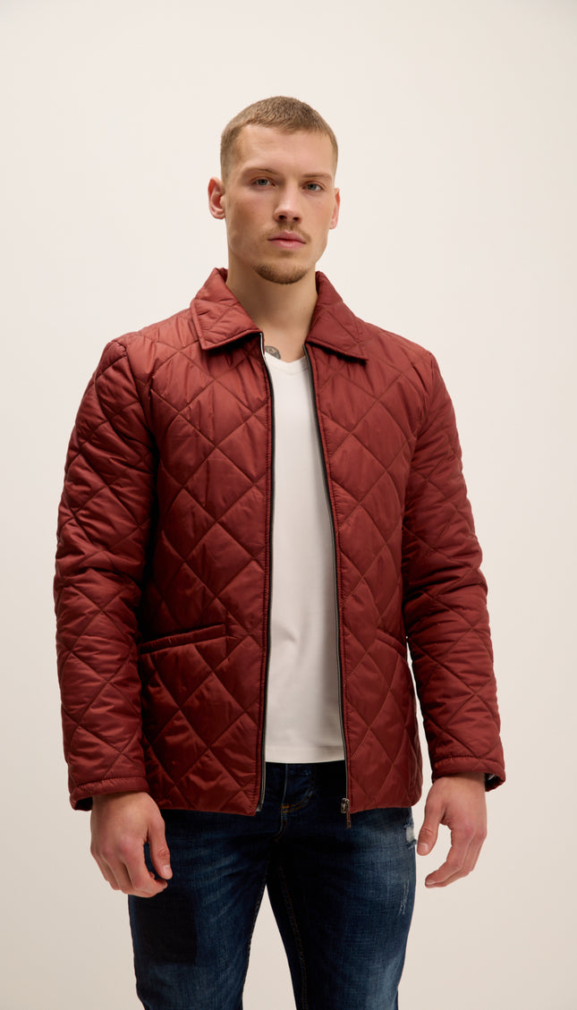 Light Padded Zipper Closure Jacket - Tile