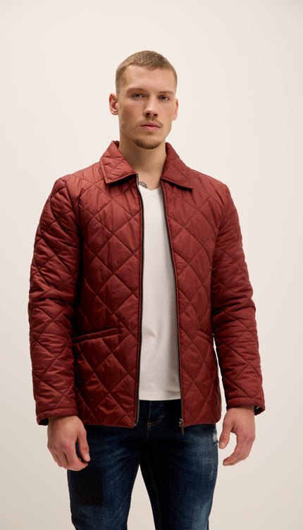 Leicht wattierte Jacke mit Reißverschluss – Fliesenfarben