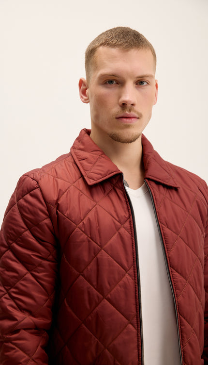 Leicht wattierte Jacke mit Reißverschluss – Fliesenfarben