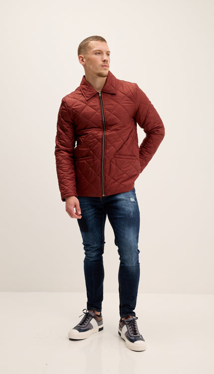 Leicht wattierte Jacke mit Reißverschluss – Fliesenfarben