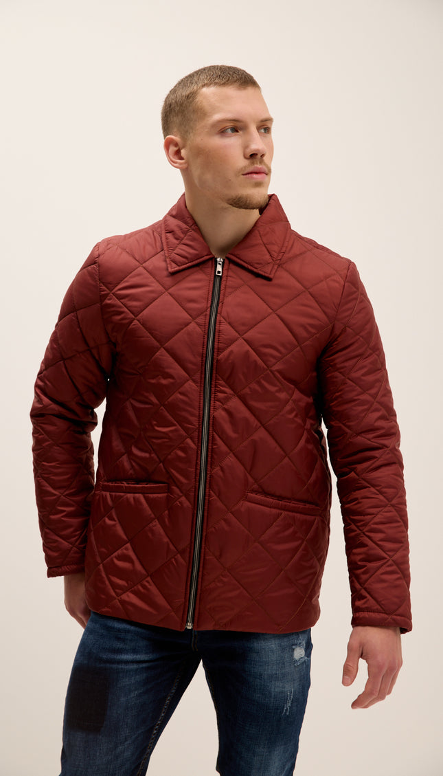 Light Padded Zipper Closure Jacket - Tile