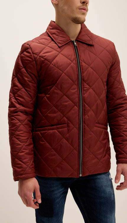 Leicht wattierte Jacke mit Reißverschluss – Fliesenfarben