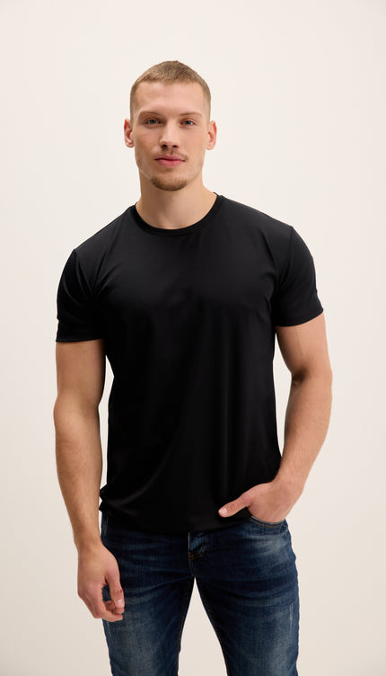 Luxurious Glow Crew-Neck T-Shirt - Black