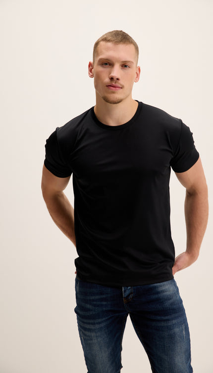 Luxurious Glow Crew-Neck T-Shirt - Black
