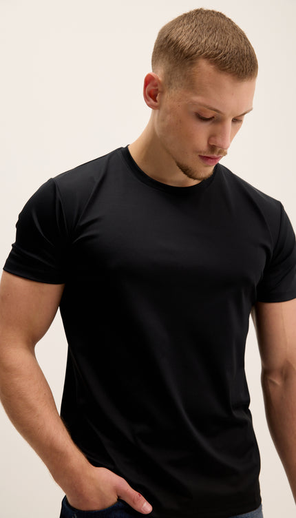 Luxurious Glow Crew-Neck T-Shirt - Black