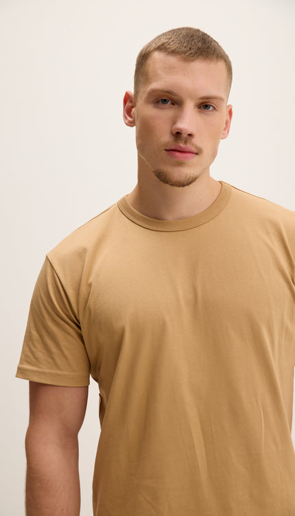 Lightweight Cotton T-shirt - Camel