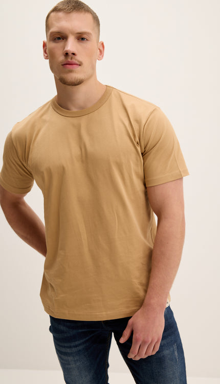 Lightweight Cotton T-shirt - Camel
