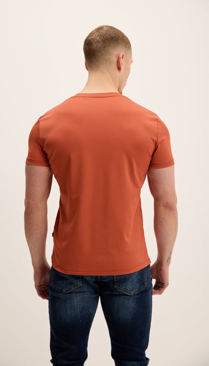 T-shirt à manches ajustées et col en V - Motif tuile