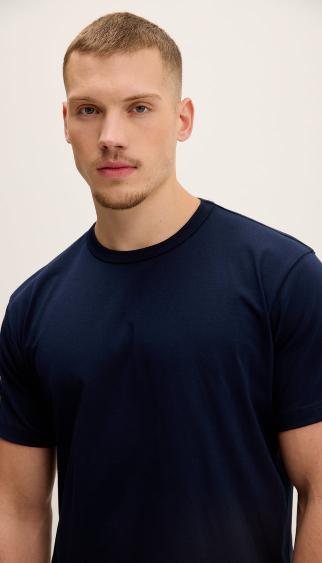 Lightweight Cotton T-shirt - Navy