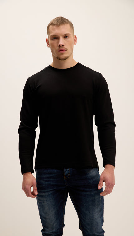 True Classic Long Sleeve Sweater - Black