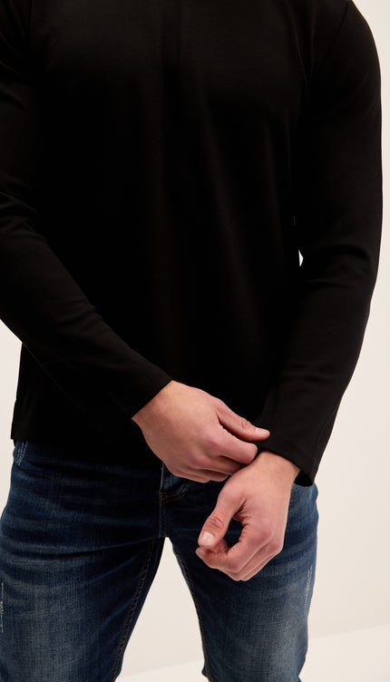 True Classic Long Sleeve Sweater - Black