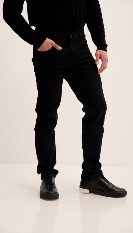 Tapered Fit Stretchy Sleek Jeans - Black