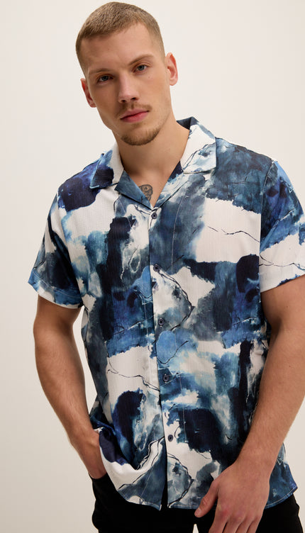 N° 4949 CAMISA TODO ESTAMPADO CAMP CUELLO - NEGRO