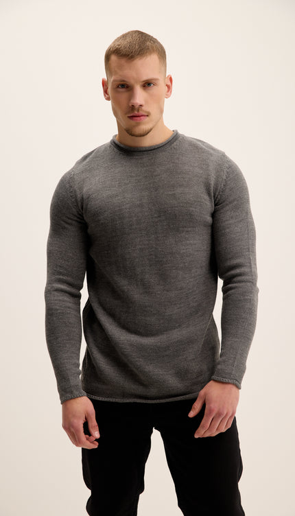 Tube Soft Pullover Sweater - Anthracite