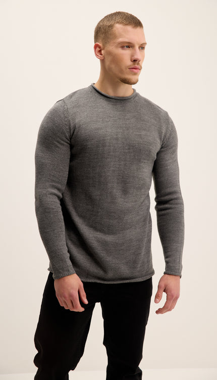 Tube Soft Pullover Sweater - Anthracite