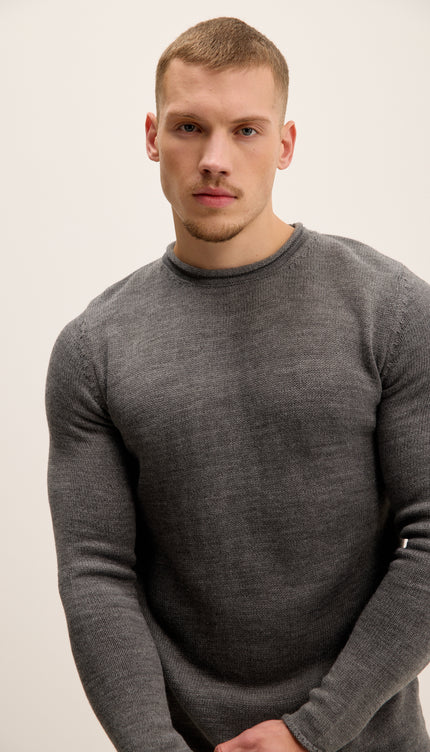 Tube Soft Pullover Sweater - Anthracite