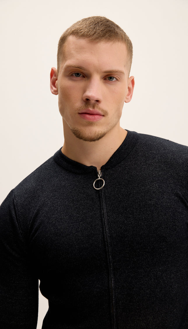 Full Zip Closure Cardigan - Anthracite