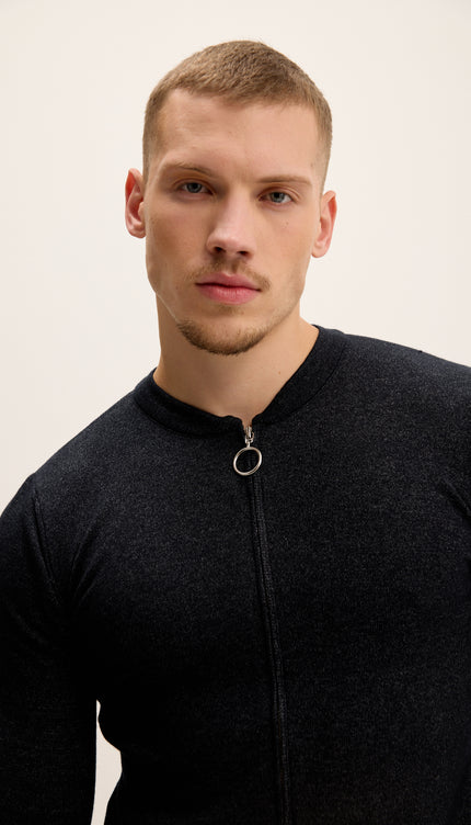 Full Zip Closure Cardigan - Anthracite